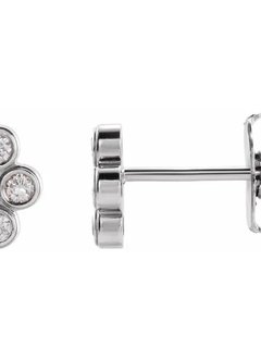 .10 Carat Bezel Cluster Stud Earrings