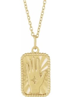 14kt Gold Hamsa Hand Tarot Necklace
