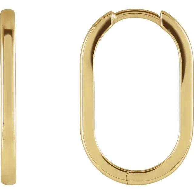 1 inch 14kt yellow gold hoop earrings - Freedman Jewelers