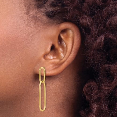 Q Gold LE 2299 14kt Yellow Gold Paperclip Earrings