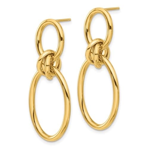 14kt Yellow Gold Oval Dangle Earrings