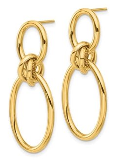 14kt Yellow Gold Oval Dangle Earrings