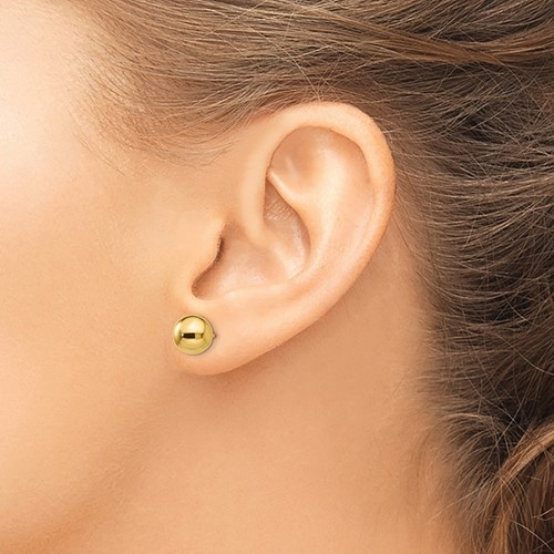 14kt yellow gold 8mm ball stud earrings