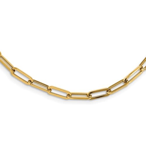 Q Gold 4.5mm 14kt Yellow Gold Paper Clip Necklace