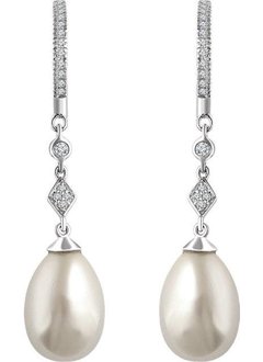 652973 pearl and diamond drop earrings