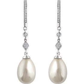 652973 pearl and diamond drop earrings