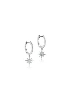 14kt White Gold Diamond Starburst Earrings