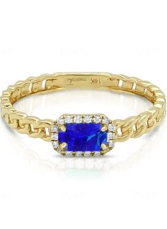 Blue Sapphire & Diamond Birthstone Ring