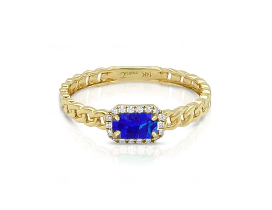 Meira T Blue Sapphire & Diamond Birthstone Ring