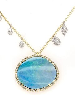 Statement Yellow Gold Opal Necklace