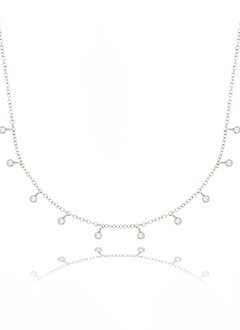 N10362 Hanging Diamond Bezel Necklace