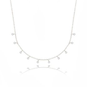 N10362 Hanging Diamond Bezel Necklace