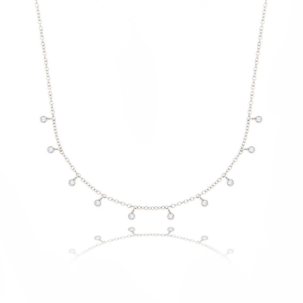 Meira T N10362 Hanging Diamond Bezel Necklace