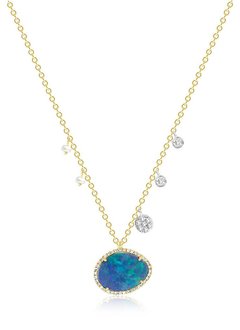 N8594 opal, pearl and diamond necklace