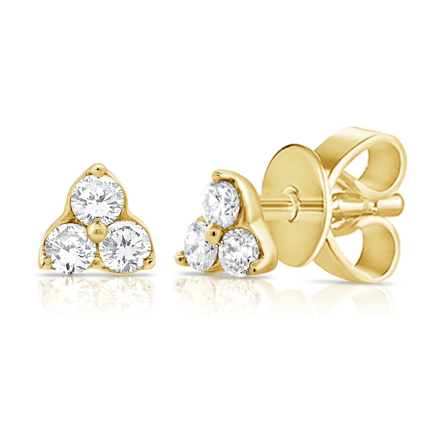 Sabrina 3 Diamond Cluster Stud Earrings