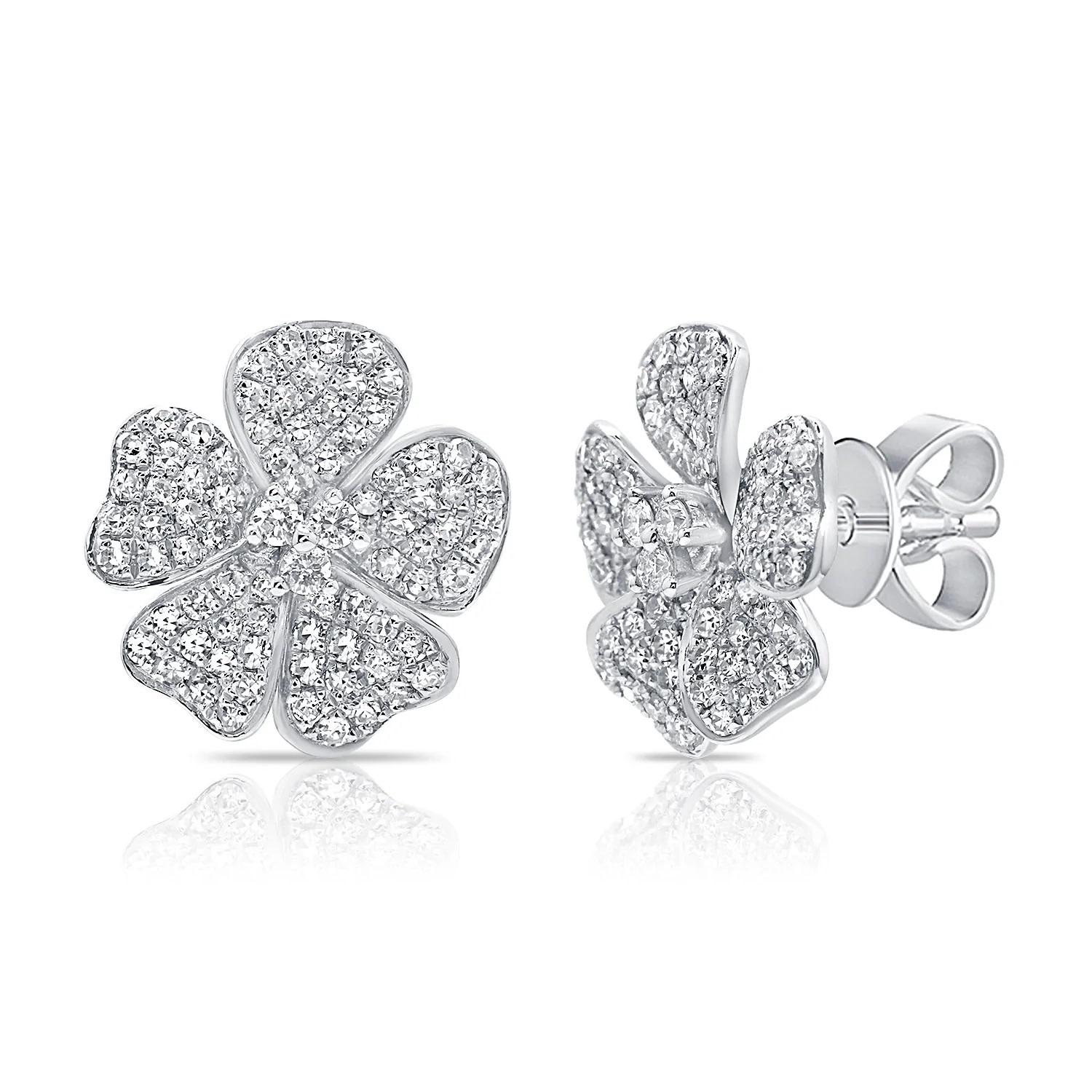 Sabrina 14kt Gold Diamond Flower Earrings
