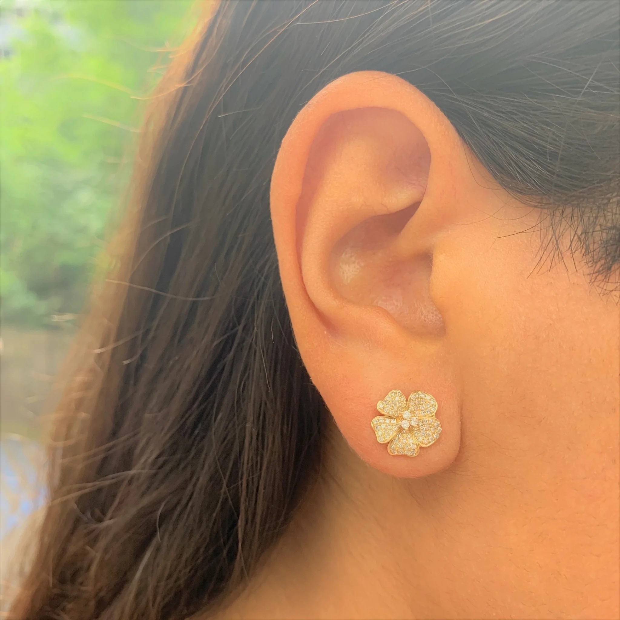 Large Gold Flower Earrings – Kate and Mari Jewelry