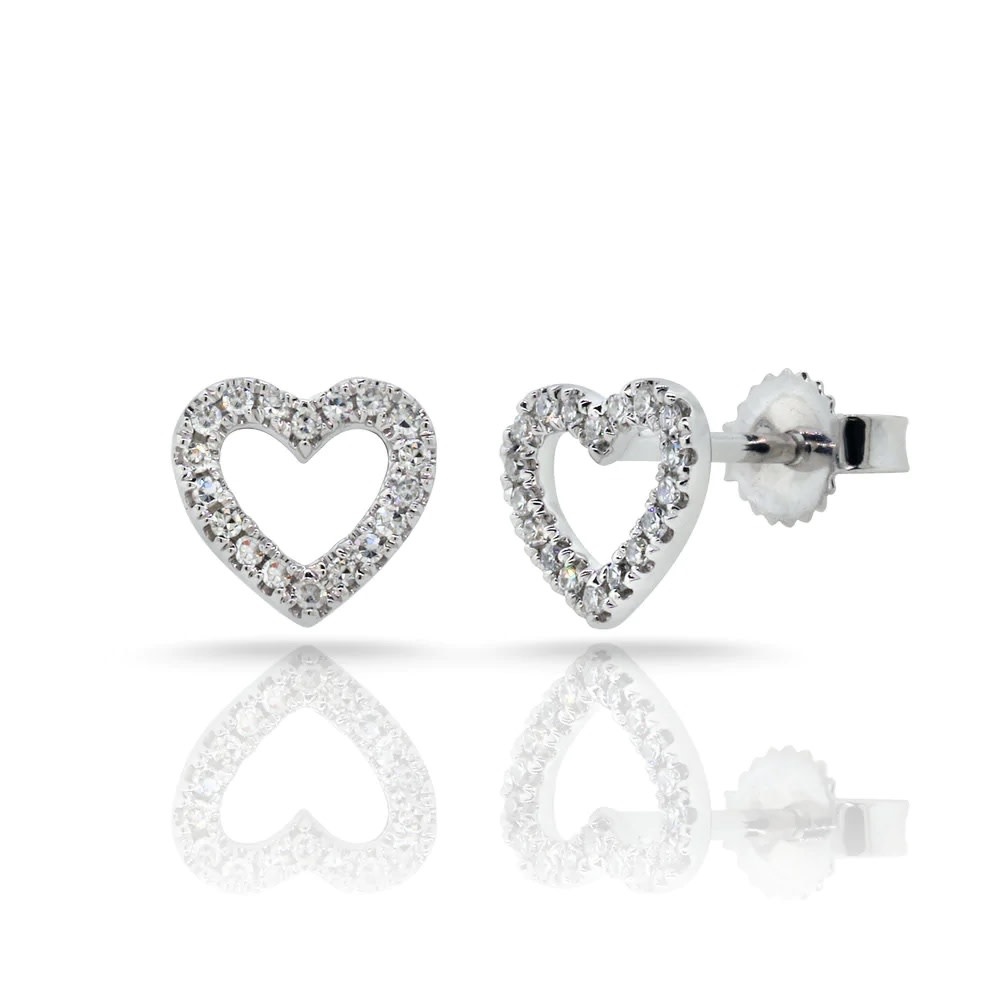 Open Heart Diamond Earrings