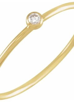 14kt Yellow Gold 1mm Bezel Diamond Stackable Ring