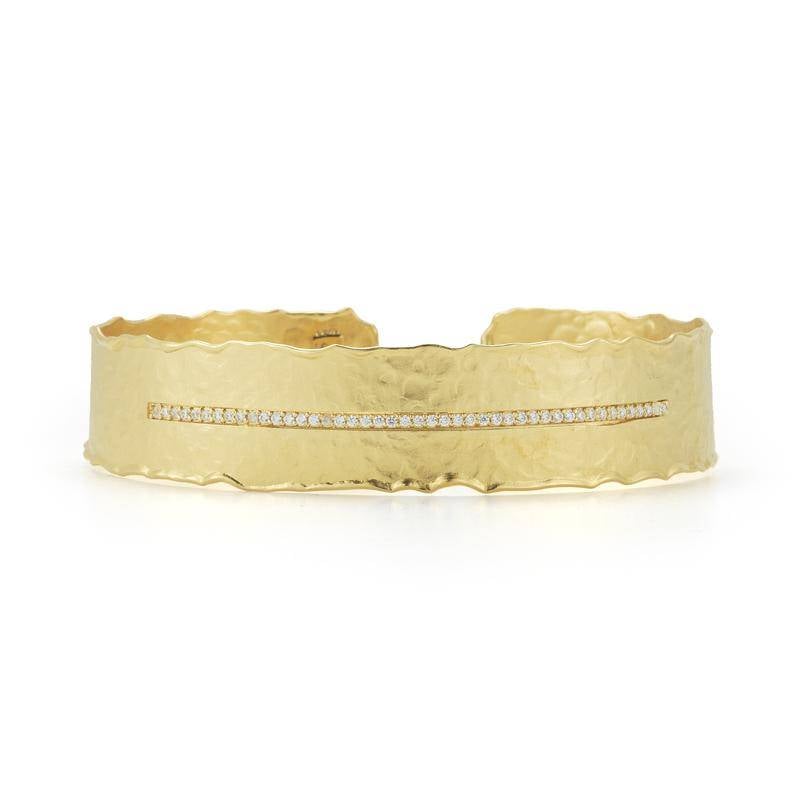 I. Reiss BIR458Y Gold and diamond cuff bracelet
