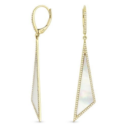 DE11233 mother of pearl and diamond earrings