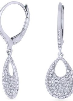 DE11593 diamond tear drop earrings