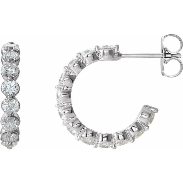 1.40 Carat Total Diamond Huggie Earrings