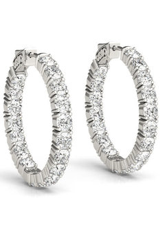 3.60 Carat Lab Grown Diamond Hoop Earrings