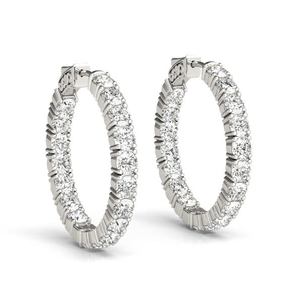3.60 Carat Lab Grown Diamond Hoop Earrings