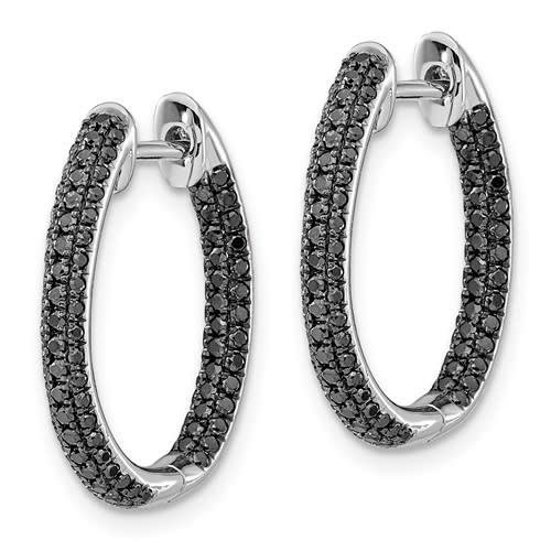 Black Diamond Inside Out Hoop Earrings