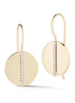 14kt Gold Diamond Disc Earrings