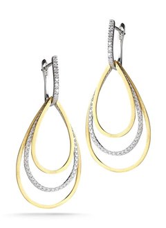 14kt Yellow Gold Teardrop Diamond Earrings .70 Carat