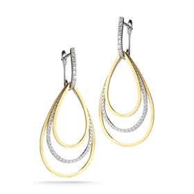 14kt Yellow Gold Teardrop Diamond Earrings .70 Carat