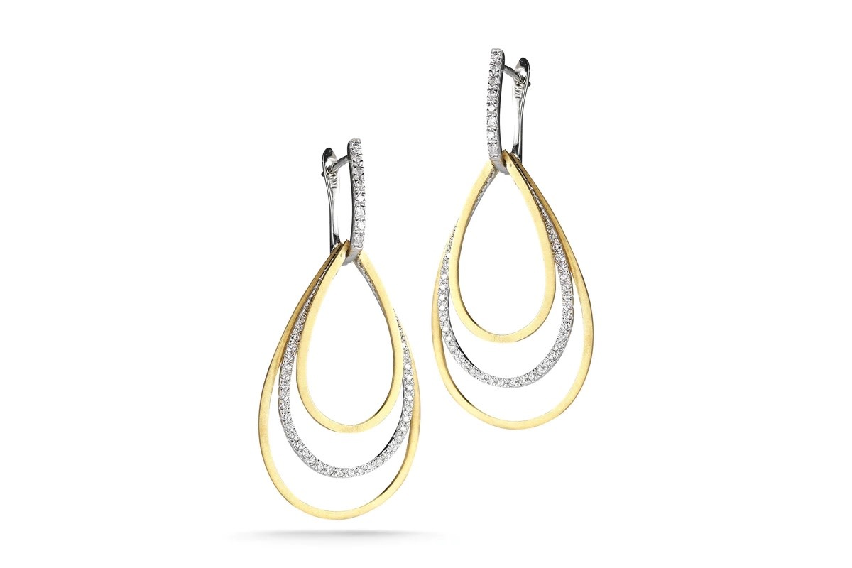 I. Reiss 14kt Yellow Gold Teardrop Diamond Earrings .70 Carat