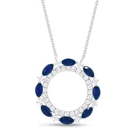 Marquise Sapphire & Diamond Necklace