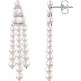 Pearl & Diamond Chandelier Earrings