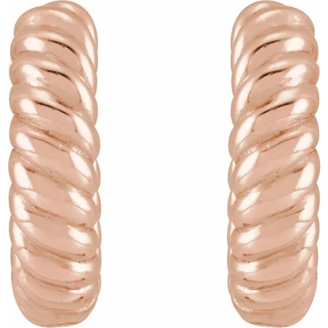 Stuller 1/2 Inch 14kt Gold Rope Huggie Earrings
