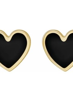 Black Enamel Gold Earrings