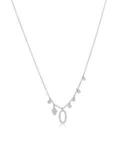Diamond Oval Charm Necklace
