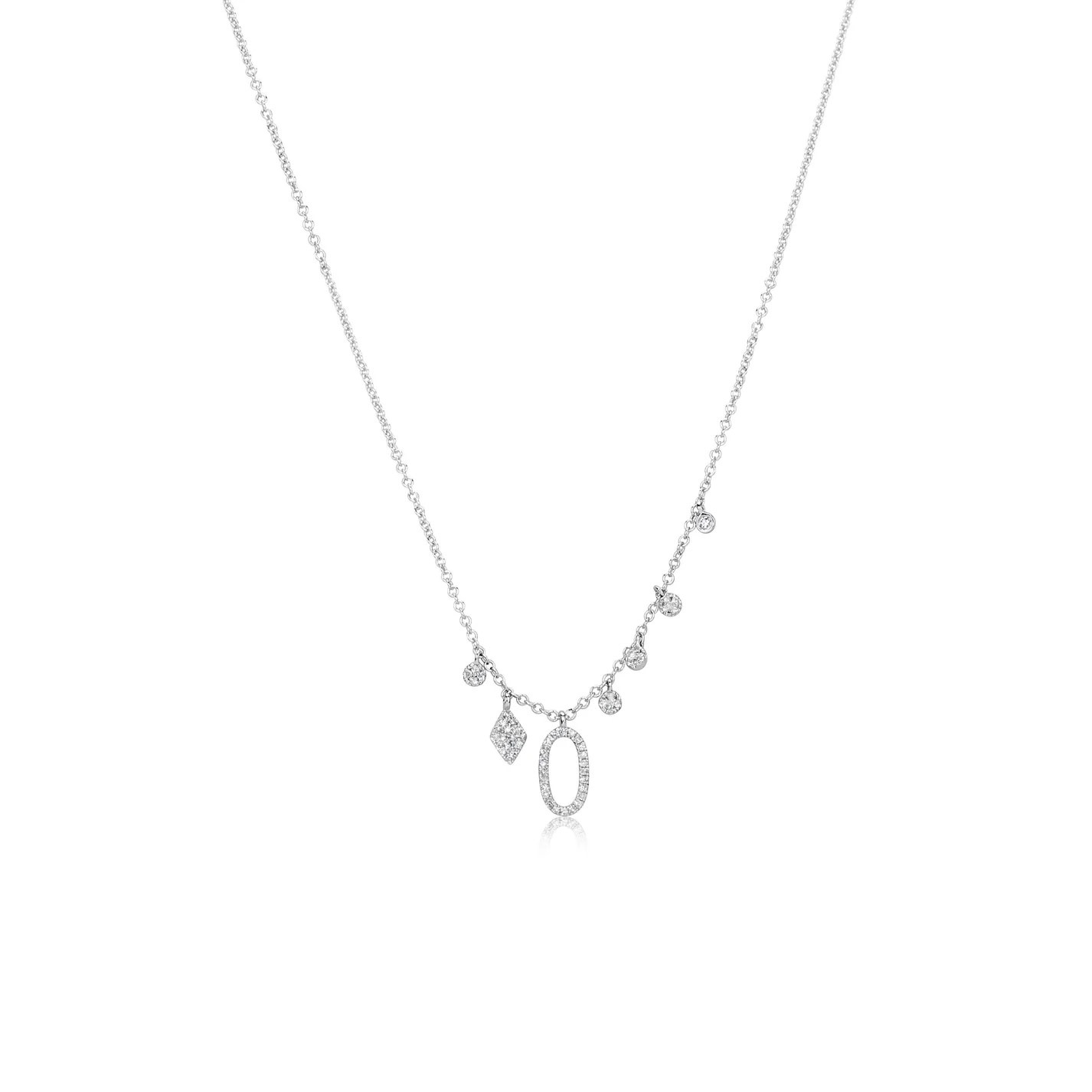 Diamond Oval Charm Necklace