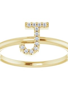 14kt Gold Diamond Initial Ring