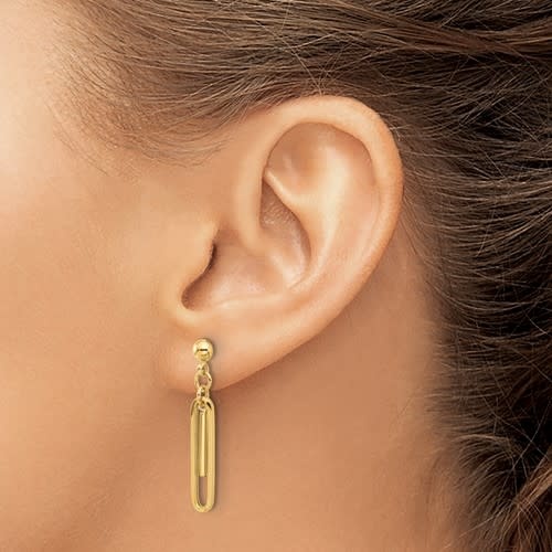 1 inch 14kt yellow gold hoop earrings - Freedman Jewelers