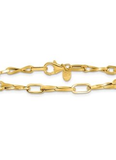 14kt Yellow Gold Fancy Twisted Link Bracelet
