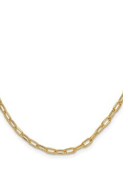 14kt Yellow Gold 3.0mm Semi-Solid Beveled D/C Paperclip Chain