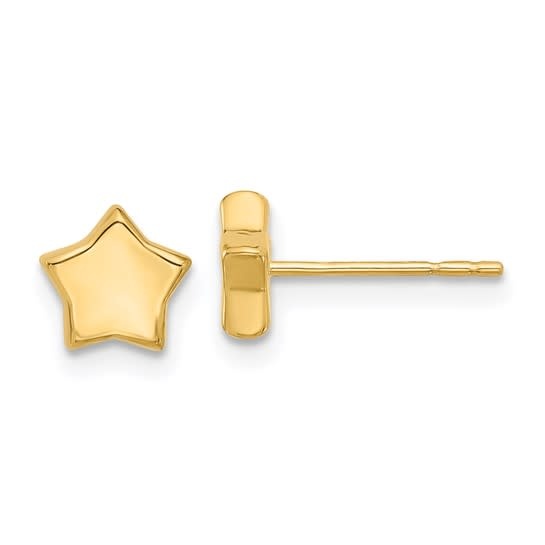 14 K Yellow Gold Round Post Stud Earrings YE312