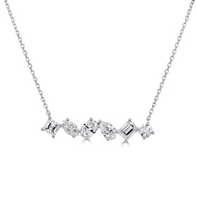 CP2210 Diamond Shapes Bar Necklace 1.18 carat total