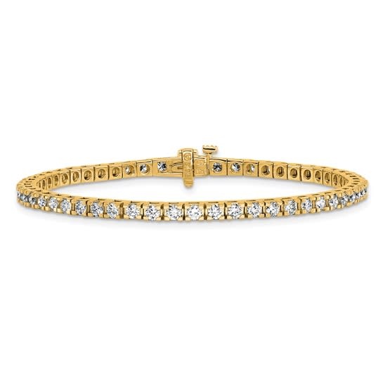 Q Gold 2.86 carat Lab Grown Diamond Tennis Bracelet 14kt Yellow Gold