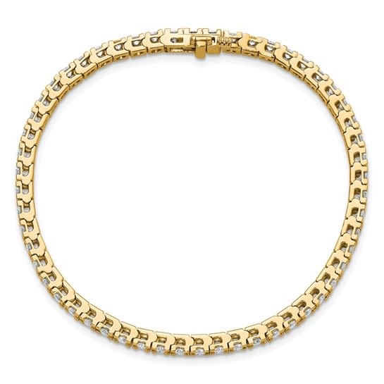 Q Gold 2.86 carat Lab Grown Diamond Tennis Bracelet 14kt Yellow Gold