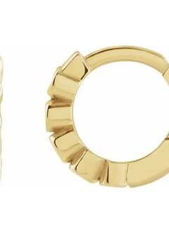 10.25mm Bezel Set 14kt Yellow Gold  Diamond Hoop Earrings