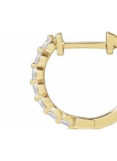 14kt Yellow Gold 1/2 Carat Total Lab Diamond Hoop Earrings